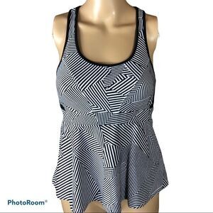 Rebecca MINKOFF geometric peplum workout top